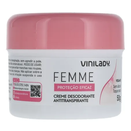 Desodorante vini lady powder feminino creme 45g 360-33
