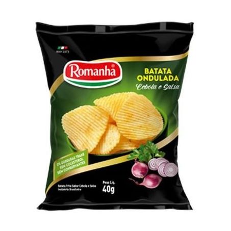 Salgadinho romanha batata ondulada sabor cebola e salsa 40g