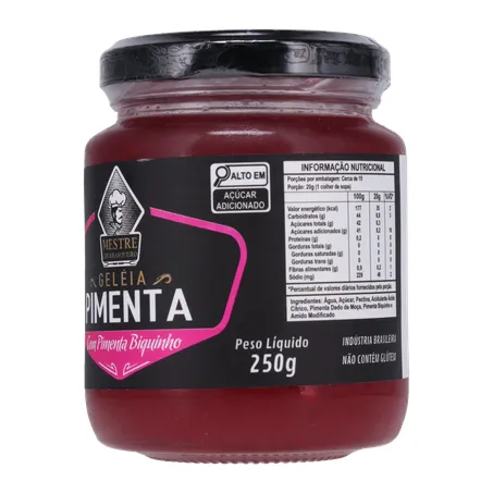 Geléia para churrasco mestre churrasqueiro pimenta biquinho vidro 250g 360-5