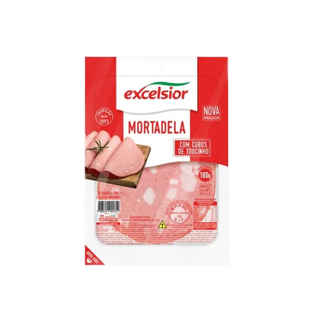 MORTADELA C/CUBOS EXCELSIOR FAT 180 G             