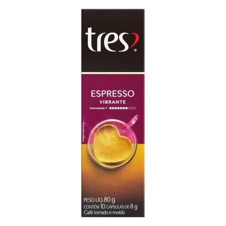 Cafe capsula 3 coracoes espresso vibrante c10