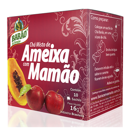 CHÁ BARÃO AMEIXA C/MAMÃO 16G
