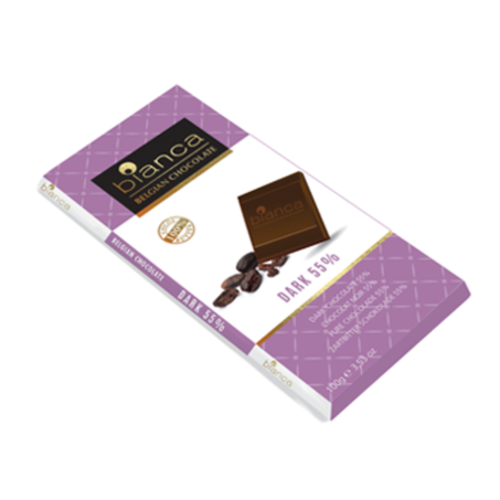 Chocolate belga bianca amargo 55% cacau 100g
