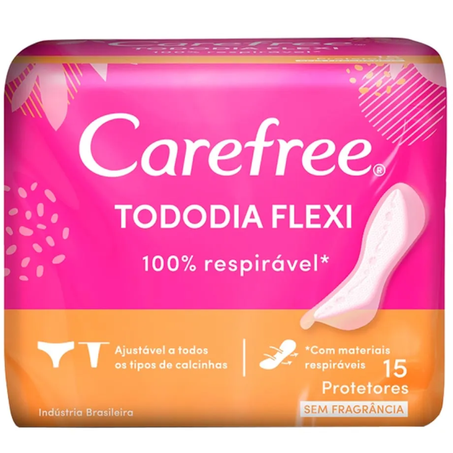 Absorvente carefree 15un prot diaria sem perfume flex