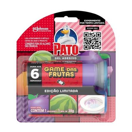Gel adesivo pato game das frutas com 6 discos 38g