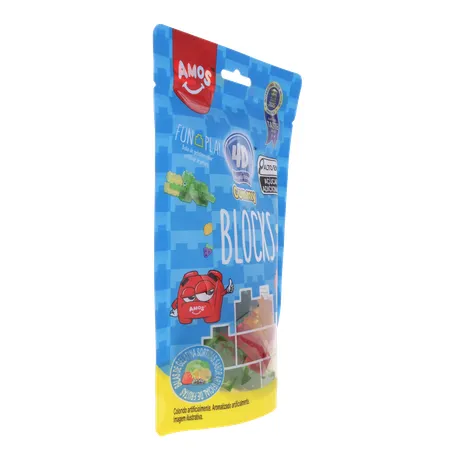Bala de Gelatina Amos Gummy Blocks Sachê 72gr 360-30
