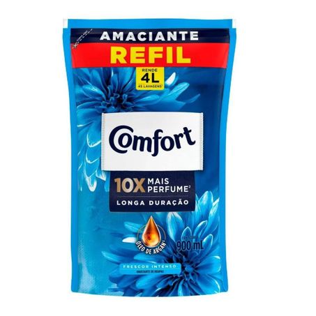 Amaciante para Roupas Concentrado Comfort Frescor Intenso Sachê 900ml - Refil