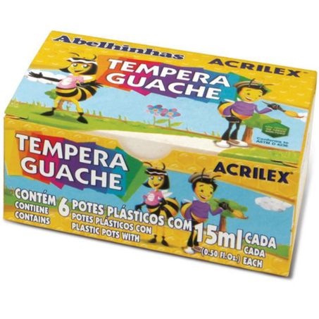 Escolar tinta guache acrilex 15ml 2020 6un