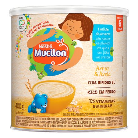 CEREAL INFANTIL ARROZ E AVEIA NESTLÉ MUCILON LATA