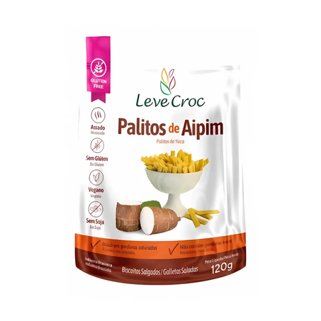 PALITOS SALGADOS DE AIPIM 120G - LEVE CROCK