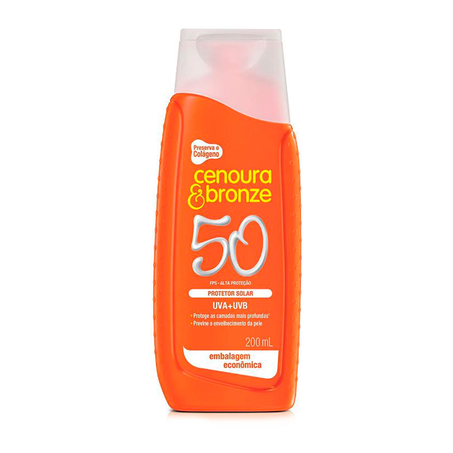 Protetor Solar Cenoura  Bronze FPS 50 200Ml