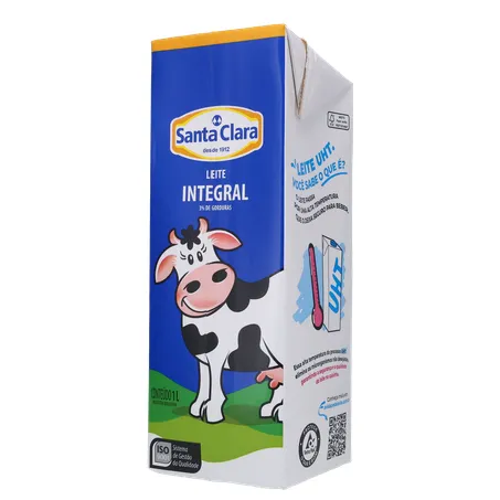 Leite UHT Integral Santa Clara Caixa com Tampa 1lt 360-21