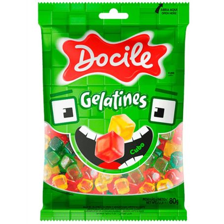 Bala gelatines docile 80g cubo