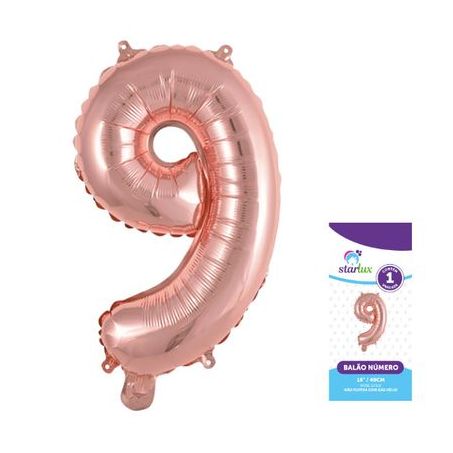 Balao starlux metalizado rose 40cm n9