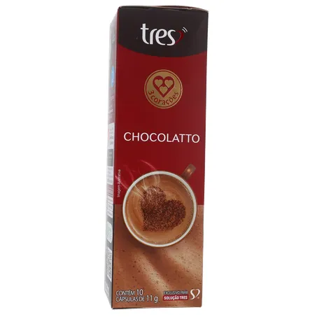 Cápsula 3 Corações Chocolate C/10 110g 360-35
