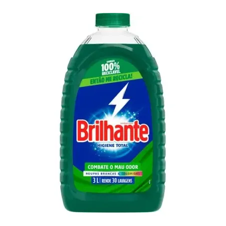 Lava roupas liq brilhante higiene tot 3l.