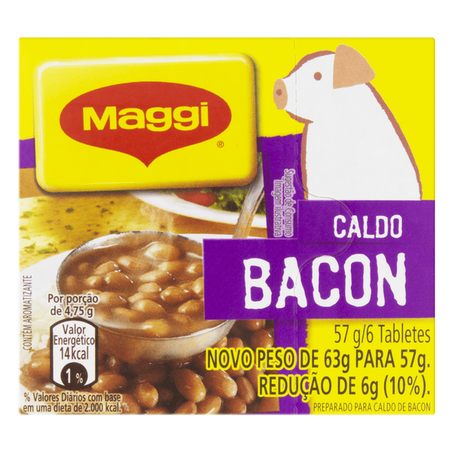 Caldo tablete maggi bacon caixa 57g 6 unidades
