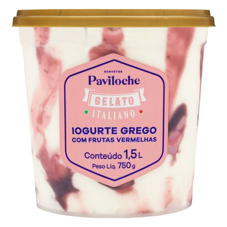 GELATO ITALIANO IOGURTE GREGO COM FRUTAS VERMELHAS PAVILOCHE