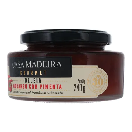Geleia de Morango com Pimenta Casa Madeira Gourmet Pote de Vidro 240gr 360-3
