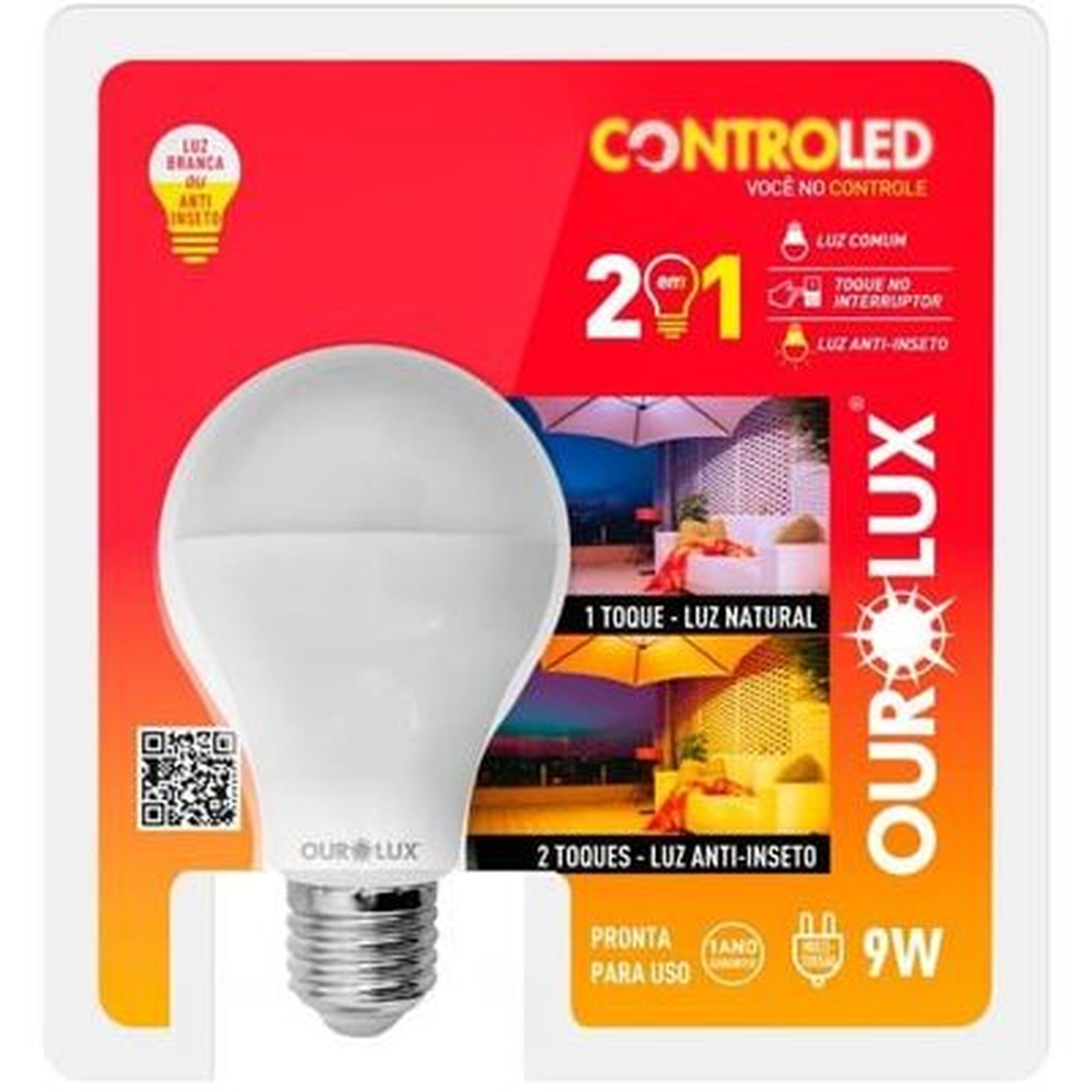 Lâmpada inteligente controled 2 em 1 anti-inseto 9w und