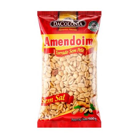 AMENDOIM DA COLONIA TORRADO SEM PELE 500G