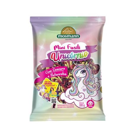 Massa mosmann mini fusili unicórnio 500g