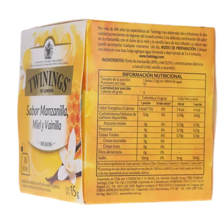 Chá Camomila, Mel E Baunilha Twinings Infusions Caixa 10 Unidades 15G 360-6