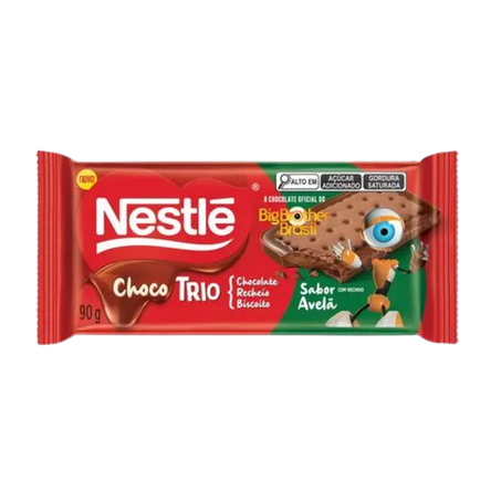 Chocolate Biscoito Nestlé Chocotrio Avelã 90g 
 