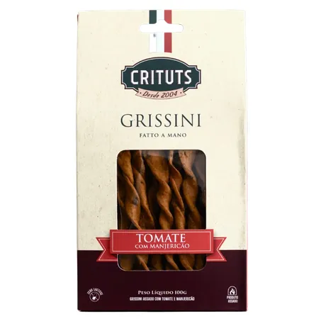 Grissini Sabor Tomate e Manjericão 100 g – Crituts