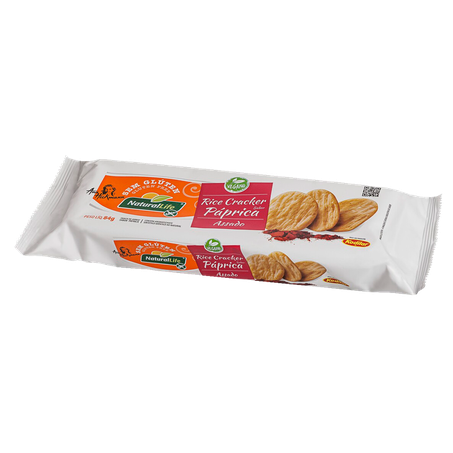 Snack de Arroz Natural Life Assado Sabor Páprica Vegano Sem Glúten 84g
