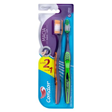 PACK ESCOVA DENTAL MACIA COMFORT CABEÇA G CONDOR