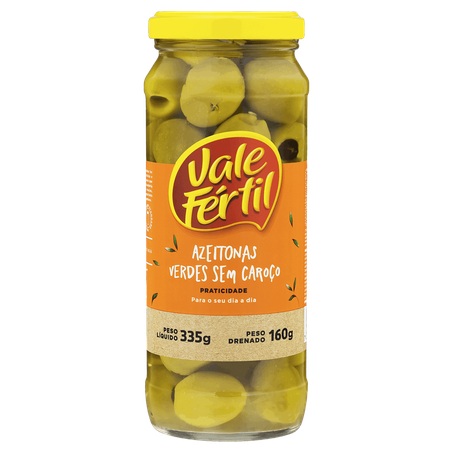 Azeitonas Verdes Vale Fértil sem Caroço Pote de Vidro 160gr