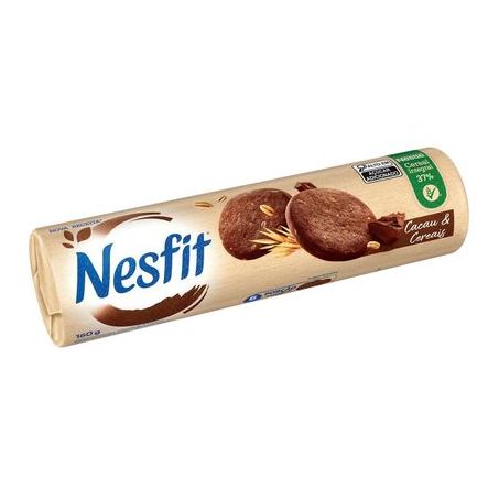 Biscoito Integral Doce Nesfit Cacau & Cereais Pacote 160gr