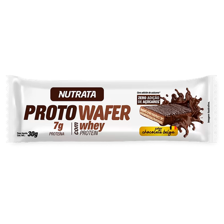 Barra de proteína nutrata proto wafer chocolate belga 30g