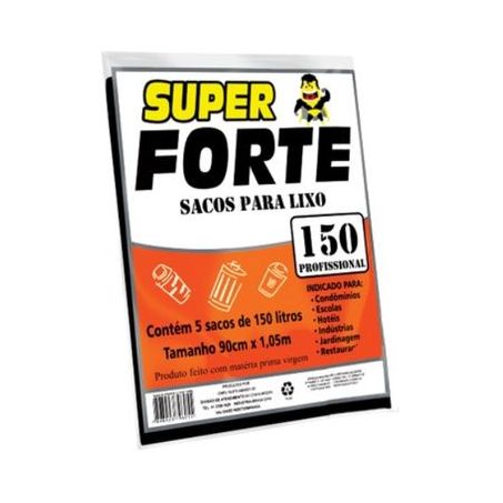 Saco P/Lixo Super Forte 150lt Reforçado C/5 Almofada