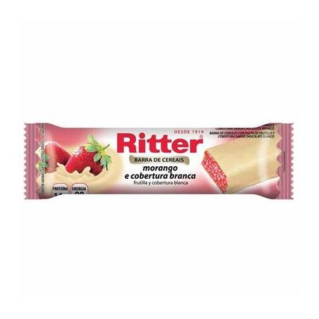 Cereal barrinha ritter 22g zero morango com choc branco