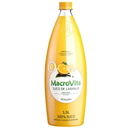 Suco integral macrovita laranja garrafa 1,5lt