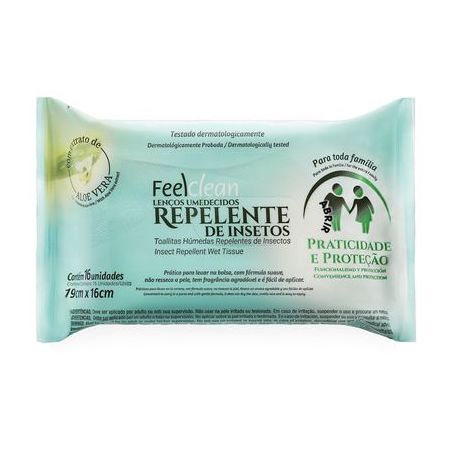 LENÇO UMEDECIDO FEELCLEAN REPELENTE C/16 UN