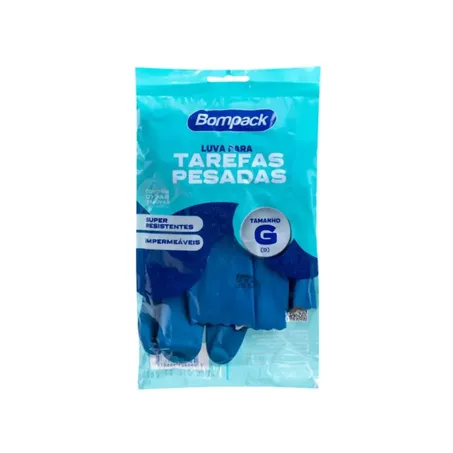 Luva bompack multiuso azul com 1 par tamanho g