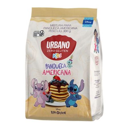 Mistura para Panqueca Americana Urbano Kids Zero Glúten Disney Lilo & Stitch Pacote 300gr