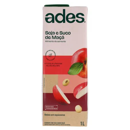 Bebida Base Soja Ades Frutas Maça 1l 360-0