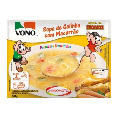 Sopa Vono Turma Da Mônica Galinha com Macarrão Sachê 60G