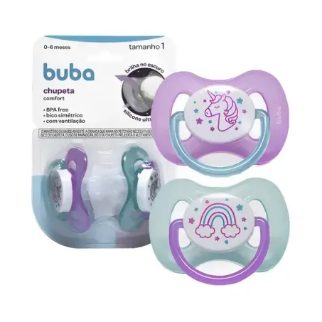 KIT BUBA CHUPETA COMFORT TAM.1 NOTURNA UNICOR 2PC