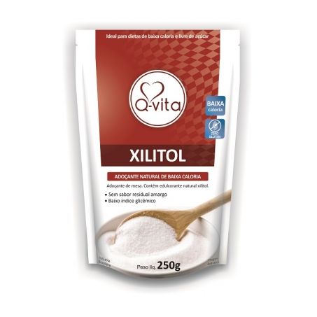 Xilitol Adoçante Natural de Baixa Caloria Q-Vita Sachê 250gr