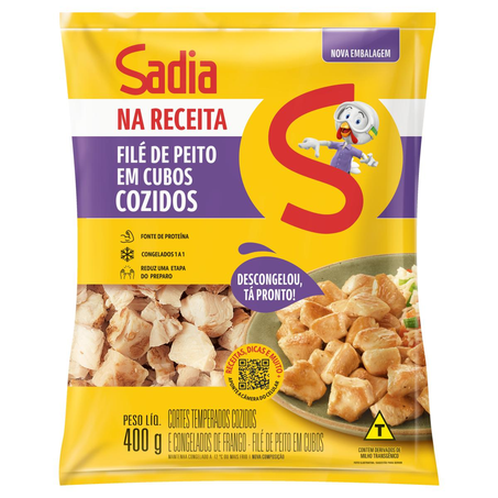 Peito de Frango Sadia 400g - Cubos - Temperado