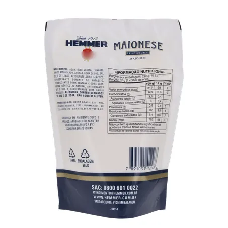 MAIONESE HEMMER 400G TRADICIONAL 360-2