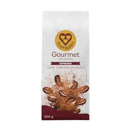 Cafe torrado grão espresso 3 corações 500g