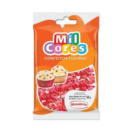 Confeito Mil Cores Coração 50G