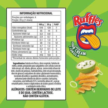 BATATA RUFFLES SOUR CREAM E CEBOLA TUBO 100G 360-1