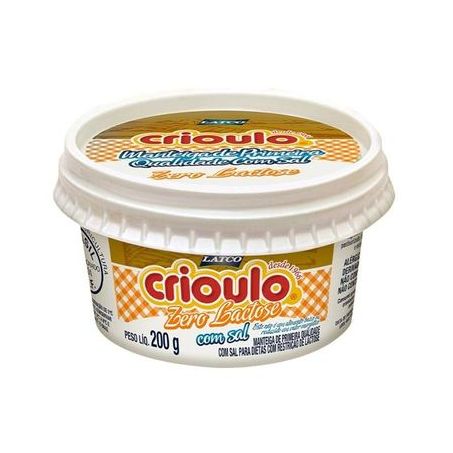 Manteiga Crioulo 200g Pote Zero Lactose C/Sal
